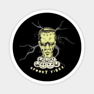 Spooky Vibes Frankenstein Halloween Magnet